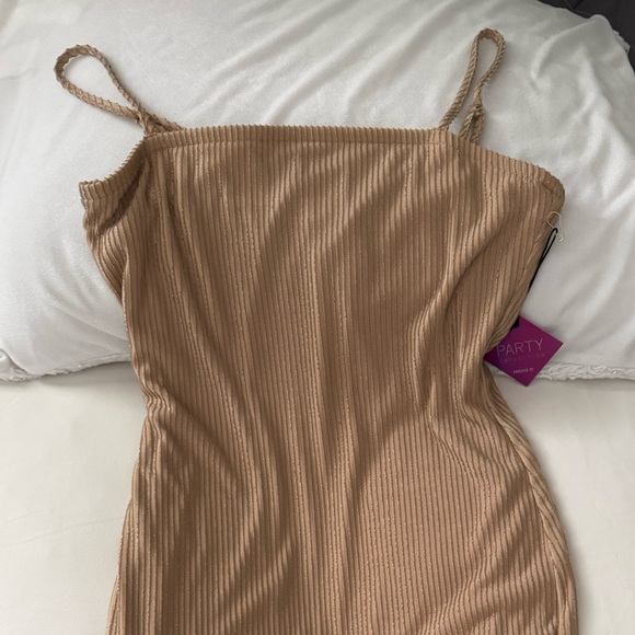 Tan Ribbed Dress - Picture 1 of 4